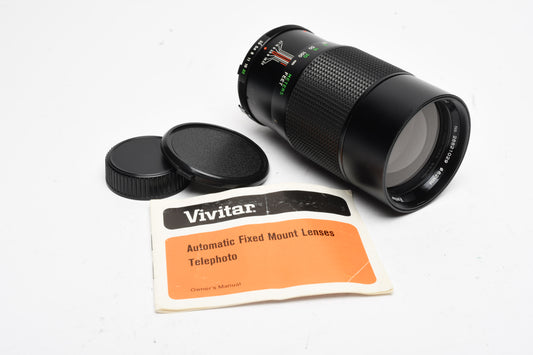 Vivitar 200mm f3.5 Telephoto MF, Minolta MD, Mint-