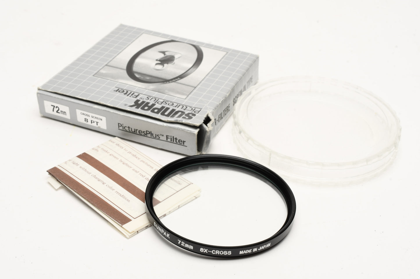 Sunpak 72mm 8x-Cross (Star) Filter in jewel case and box - mint-
