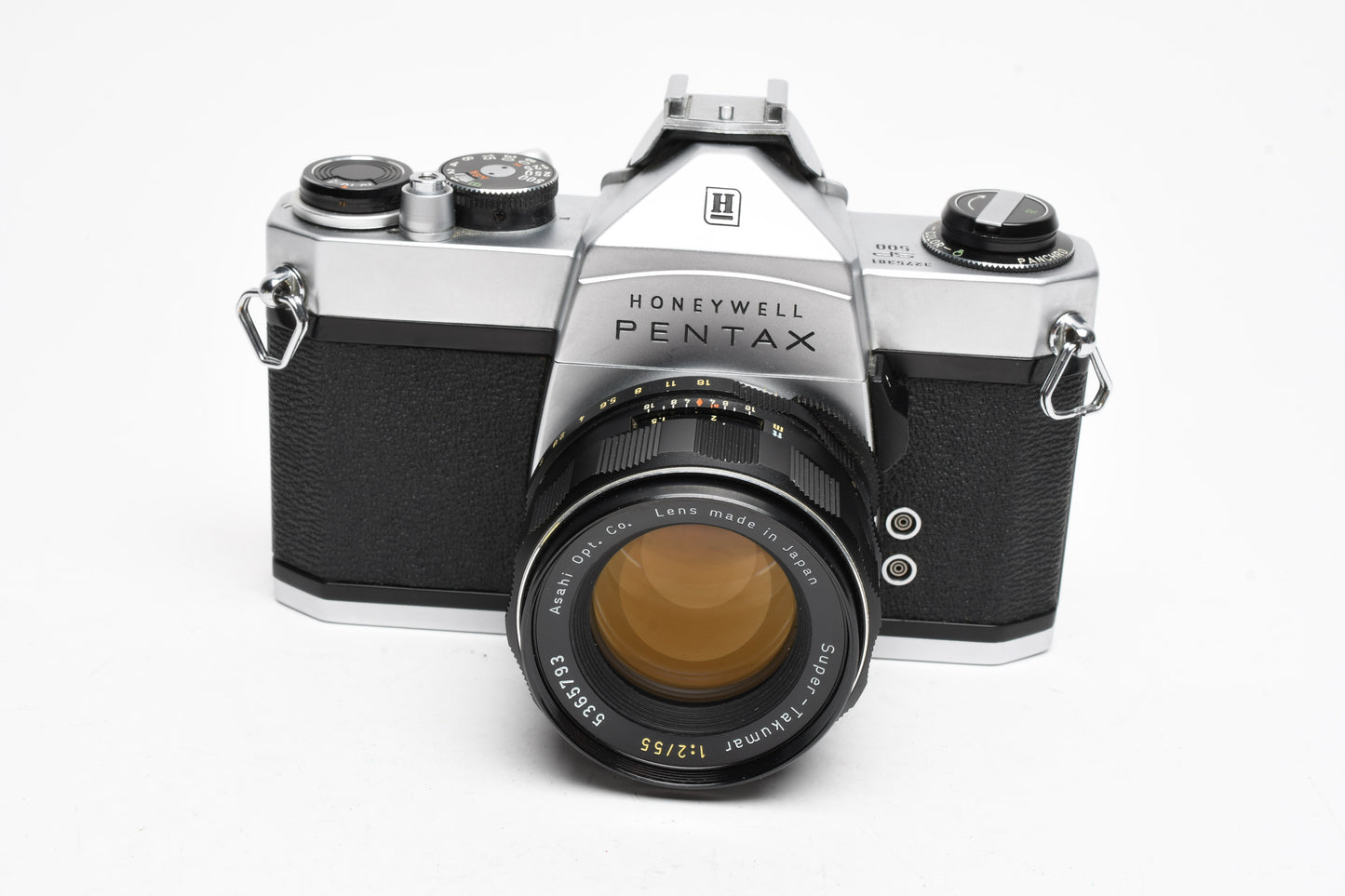 Pentax Honeywell SP 500 SLR w/55mm f2 Lens, Skylight, Strap, Clean!