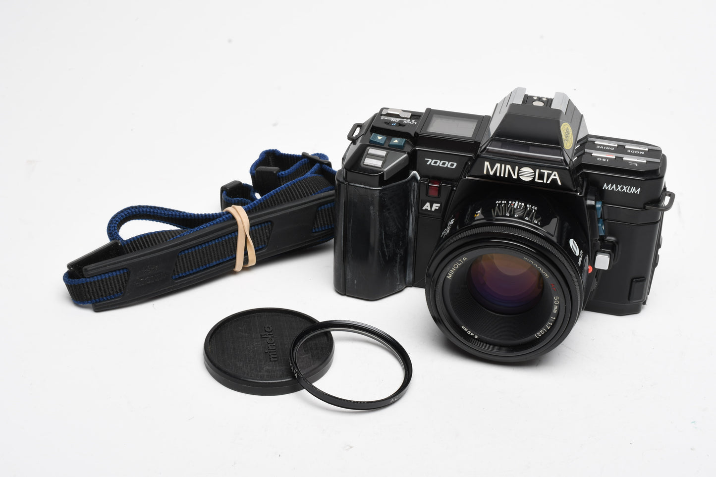 Minolta Maxxum 7000 35mm SLR w/50mm f1.7, UV+Strap, Good!
