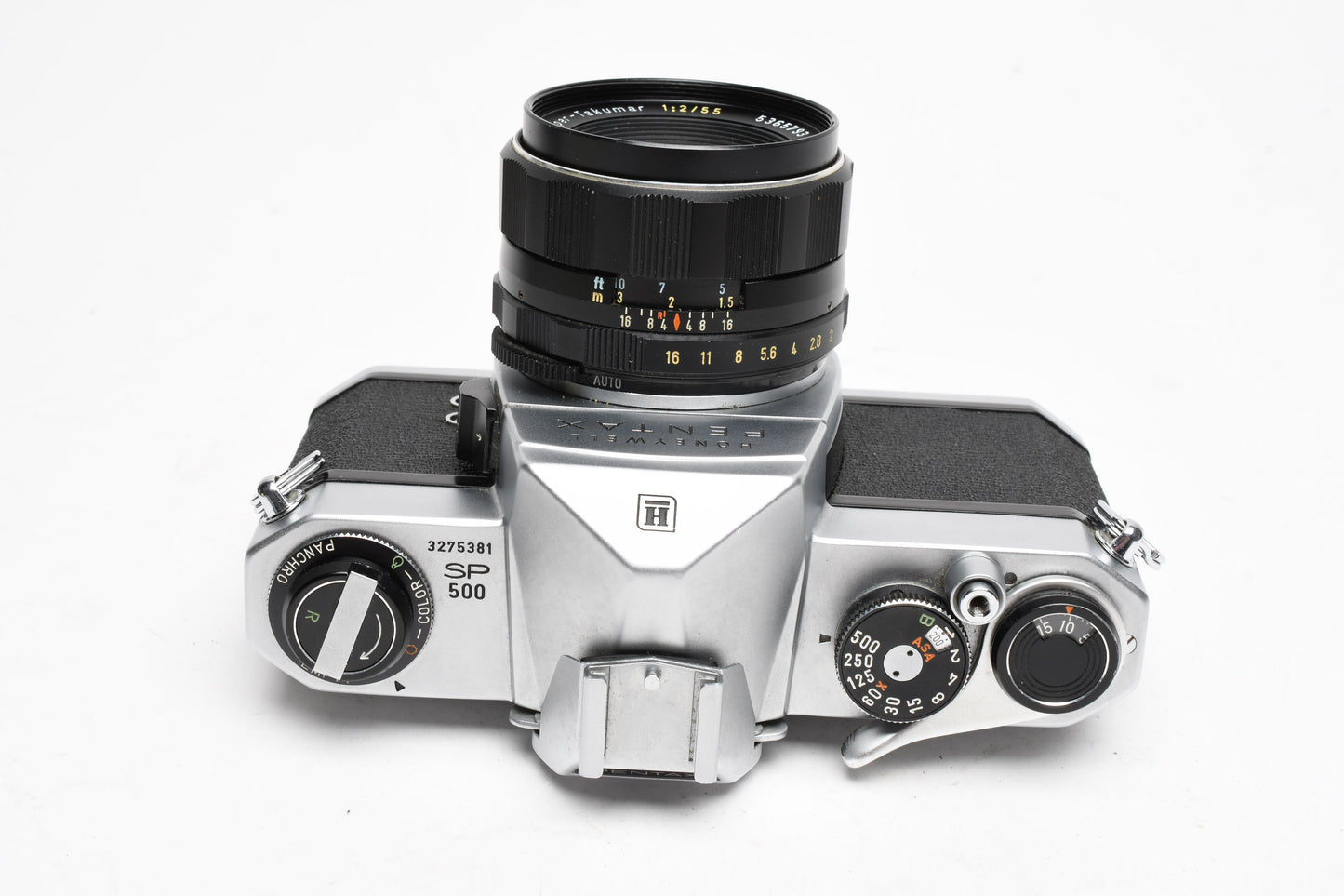 Pentax Honeywell SP 500 SLR w/55mm f2 Lens, Skylight, Strap, Clean!