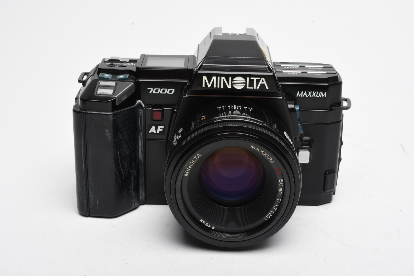 Minolta Maxxum 7000 35mm SLR w/50mm f1.7, UV+Strap, Good!