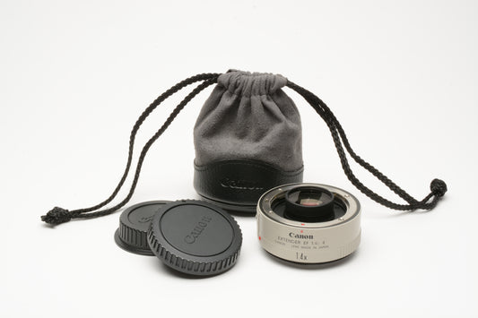 Canon EF 1.4X II extender teleconverter w/caps, pouch, Great
