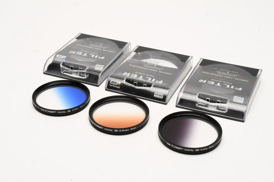 3x 58mm K&F Concept Digital HD Graduated Colored Filters (blue, brown, grey)