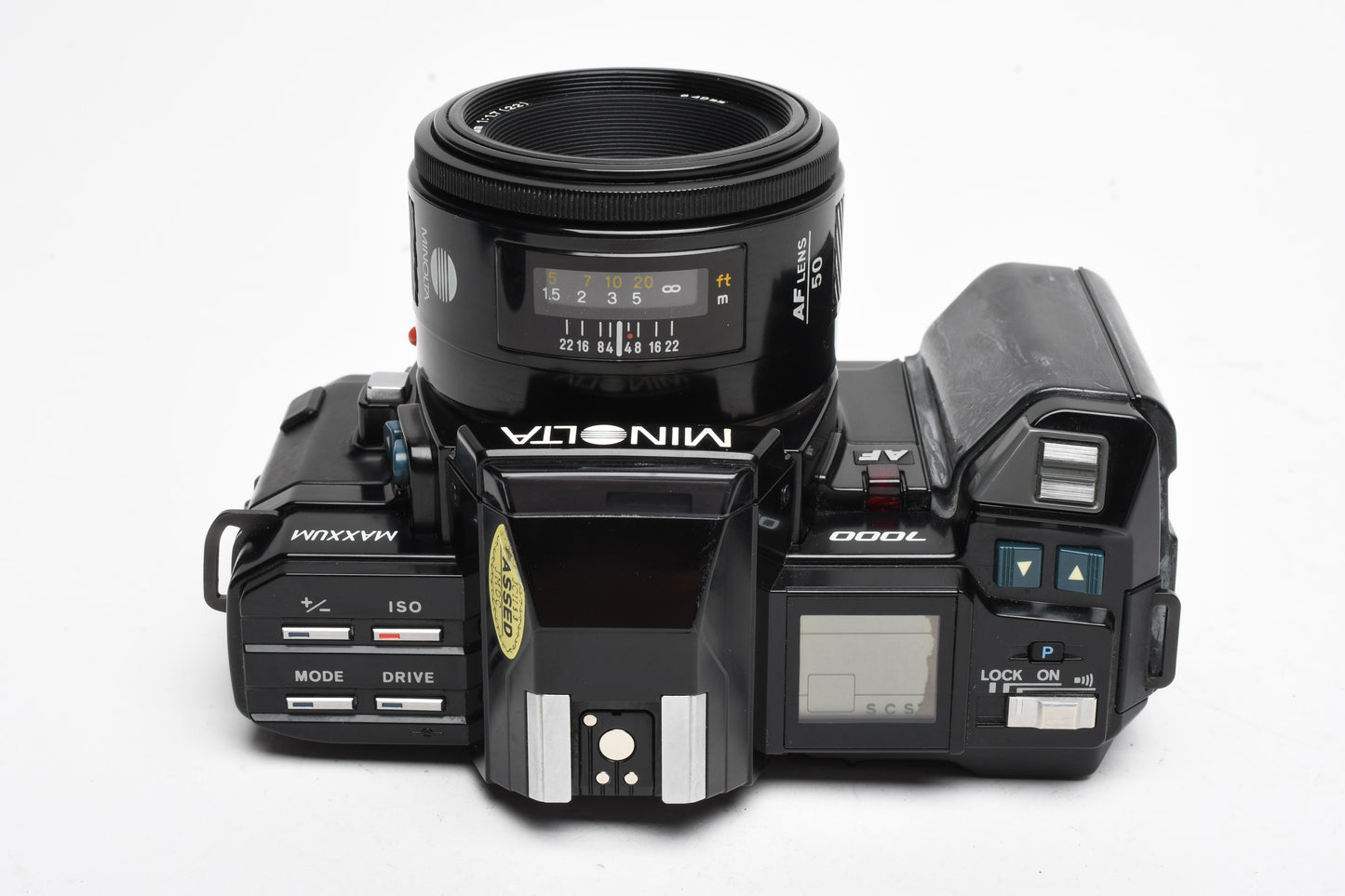 Minolta Maxxum 7000 35mm SLR w/50mm f1.7, UV+Strap, Good!