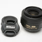 Nikon AF-S Nikkor 35mm f1.8G DX lens, caps, Nice
