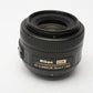 Nikon AF-S Nikkor 35mm f1.8G DX lens, caps, Nice