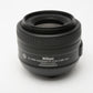 Nikon AF-S Nikkor 35mm f1.8G DX lens, caps, Nice