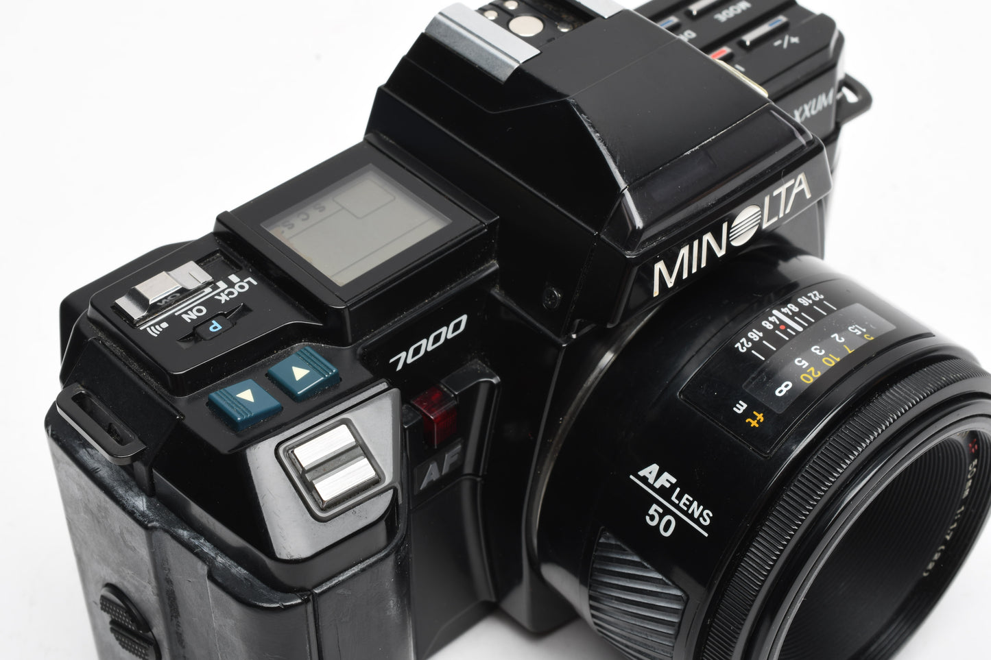 Minolta Maxxum 7000 35mm SLR w/50mm f1.7, UV+Strap, Good!