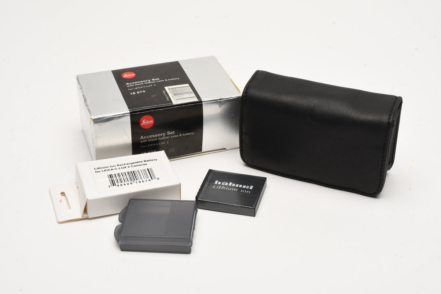 Leica C-Lux 2 Accessory Set 18674 (black leather case & battery) - clean!