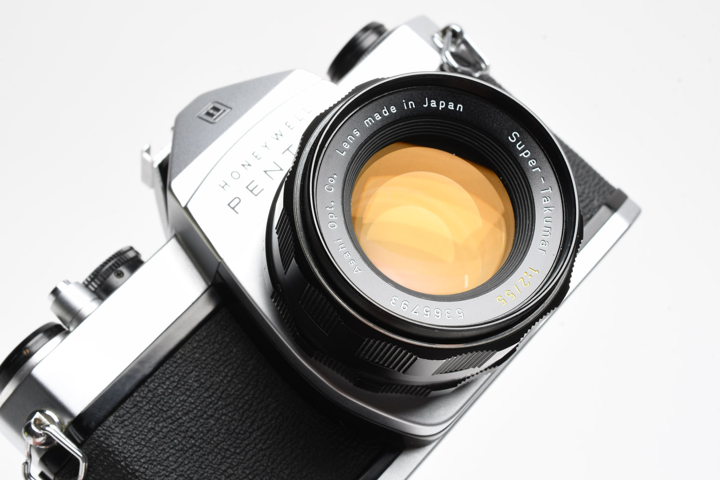 Pentax Honeywell SP 500 SLR w/55mm f2 Lens, Skylight, Strap, Clean!