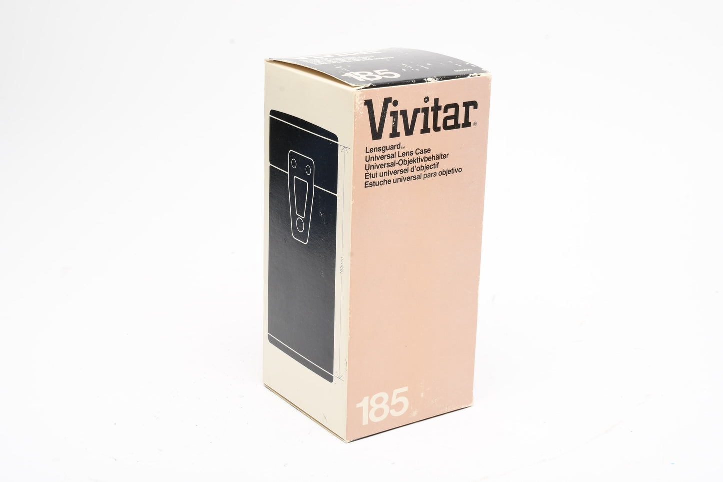 Vivitar 185 Hard lens case, New in box w/strap 8" tall x 3.25" wide