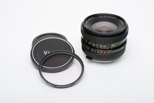 Vivitar 28mm f2.5 Olympus OM Mount, Nice wide lens + Sky filter