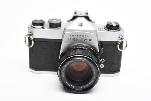Pentax Spotmatic SP1000 35mm SLR w/55mm f1.8 SMC lens, Shoe, Nice!