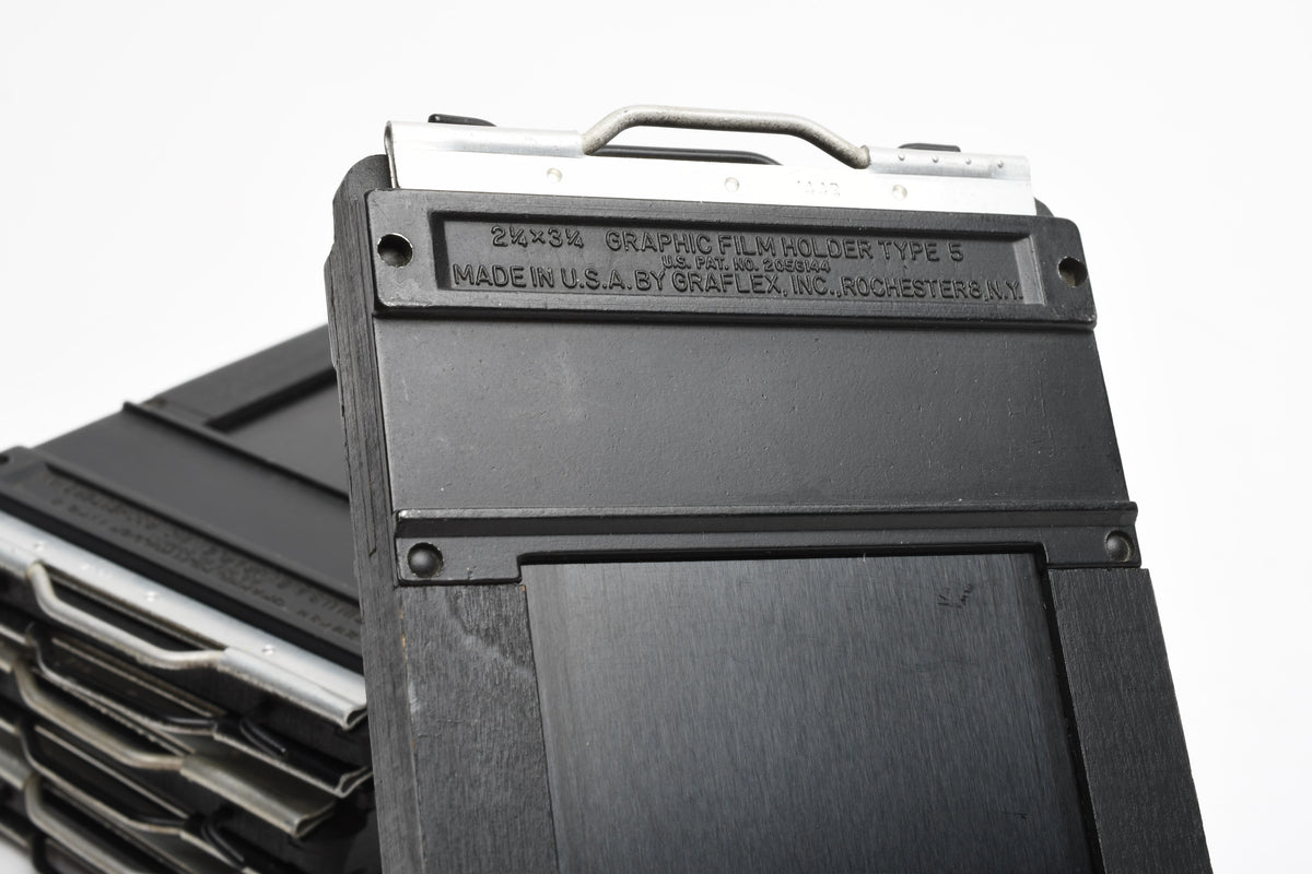 4X Graflex Graphic 2 1/4 x 3 1/4 film holder type 5, Very clean