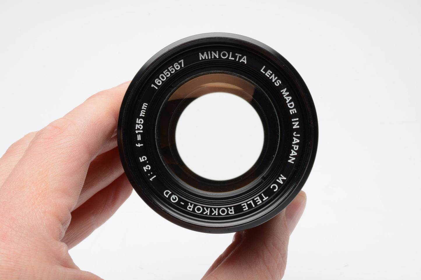 Minolta MC Tele Rokkor QD 135mm f3.5 portrait lens w/caps, UV, clean and sharp