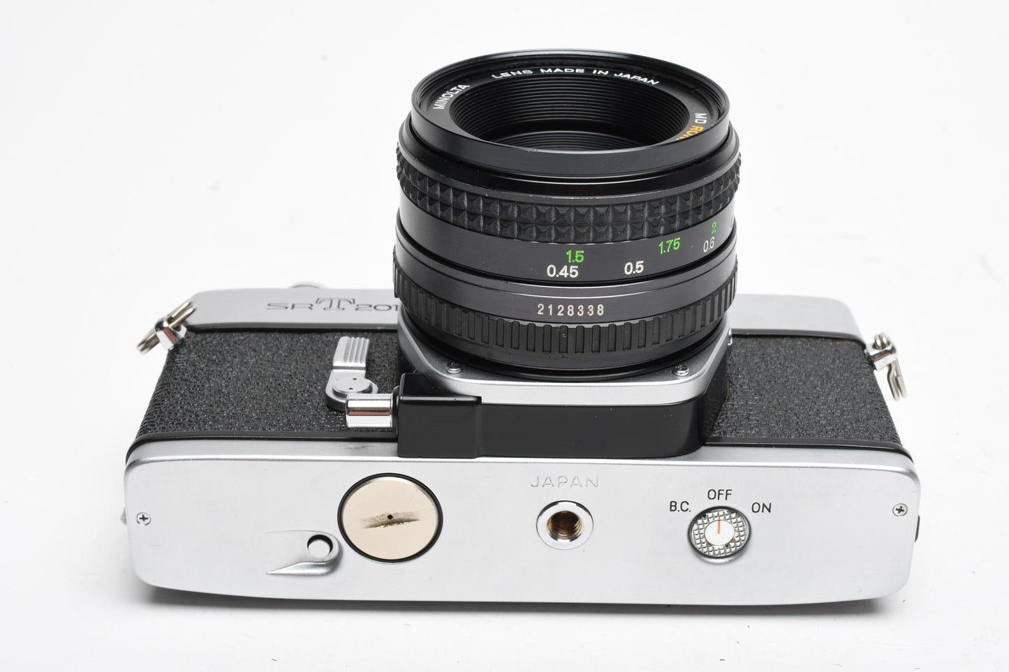 Minolta SRT-201 35mm SLR w/Rokkor-X 50mm f1.7 lens, new seals, tested