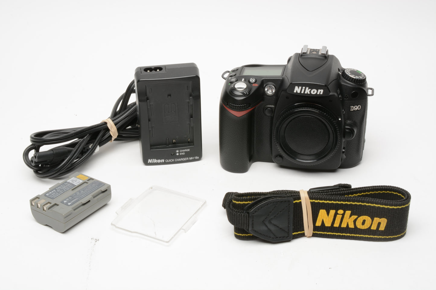 Nikon D90 DSLR body, batt, charger, strap, Only 15,741 Acts, very clean, tested