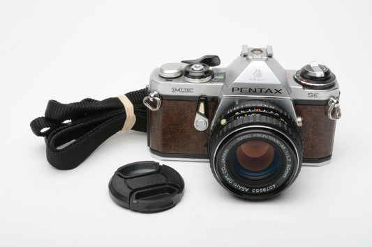 Pentax ME SE 35mm SLR Camera w/50mm f/1.7 lens, Strap, New Seals, Nice!