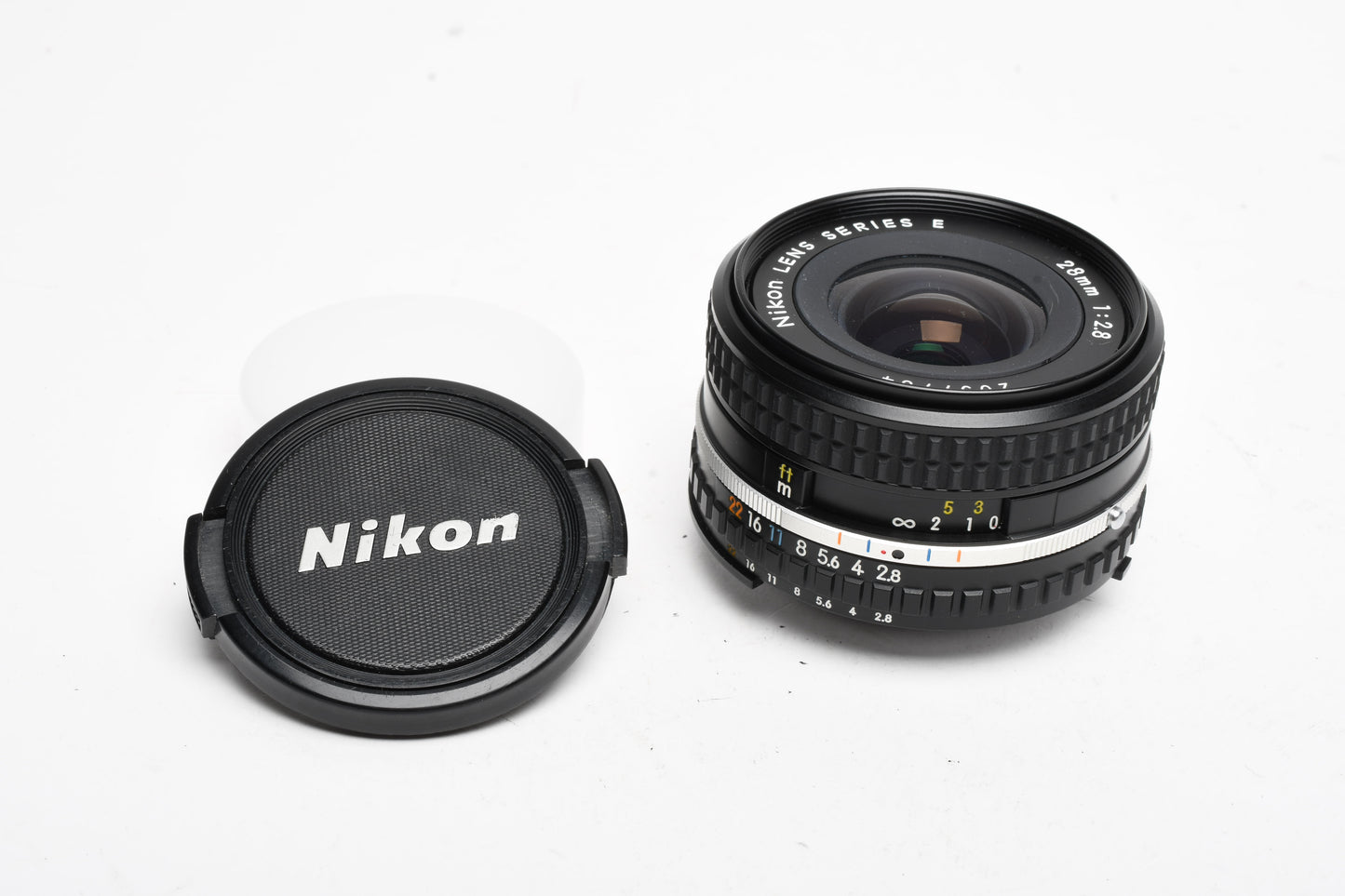 Nikon Series E 28mm f2.8 AI-S prime lens, caps, very clean & sharp, Mint-