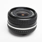 Nikon Series E 28mm f2.8 AI-S prime lens, caps, very clean & sharp, Mint-
