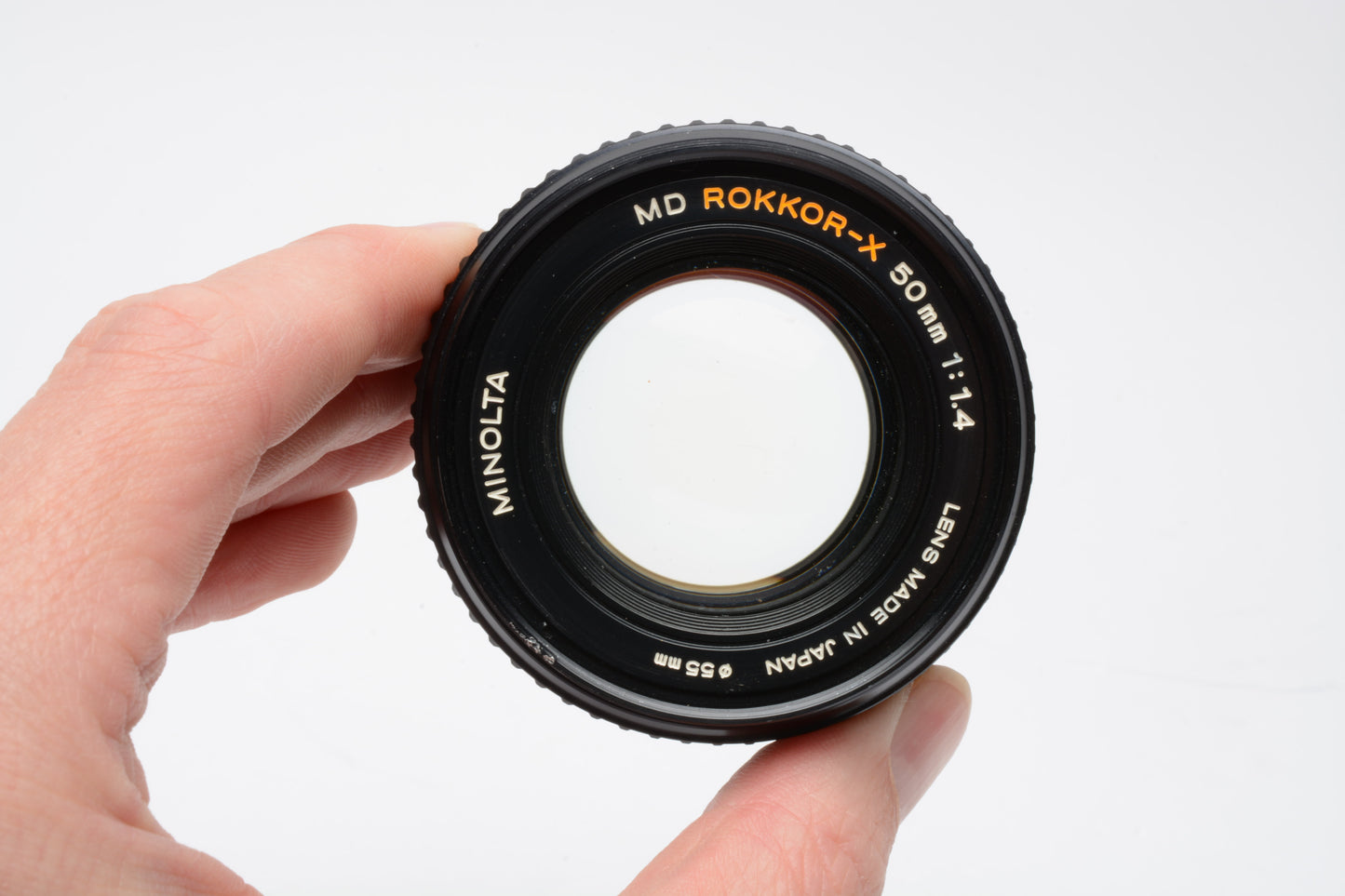 Minolta MD Rokkor-X 50mm f1.4 prime lens w/caps, clean and sharp!