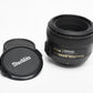 Nikon AF Nikkor 50mm f1.4G prime lens, nice prime lens w/caps