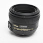 Nikon AF Nikkor 50mm f1.4G prime lens, nice prime lens w/caps