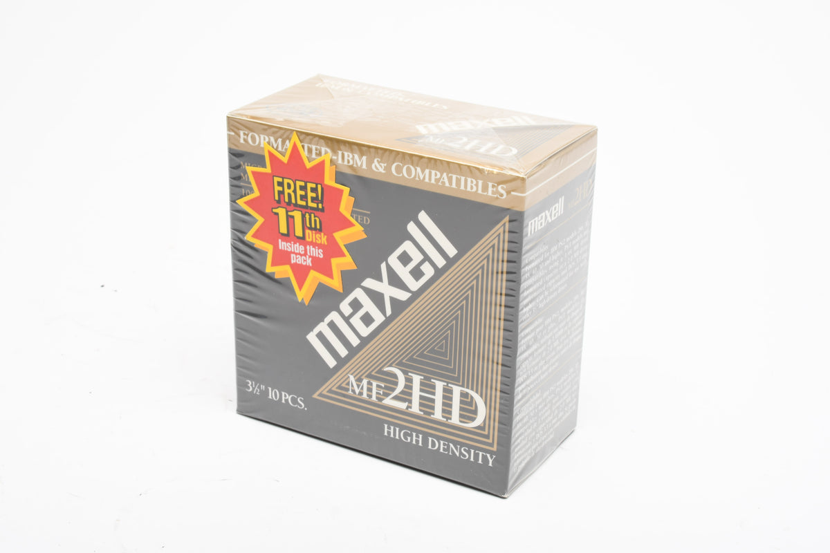 10X Maxell MF 2HD High Density 3.5" Floppy Disks NIB
