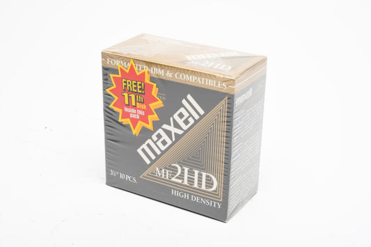 10X Maxell MF 2HD High Density 3.5" Floppy Disks NIB
