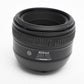 Nikon AF Nikkor 50mm f1.4G prime lens, nice prime lens w/caps