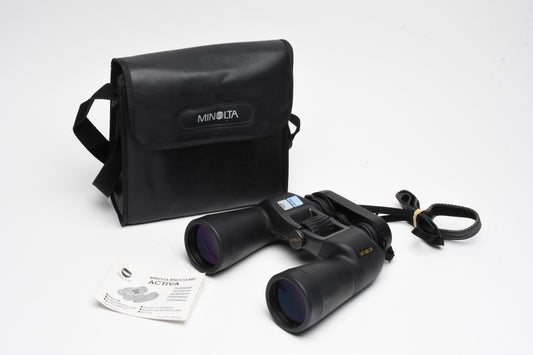 Minolta Activa 10x50WP FP 6.5° Binoculars - Great quality, Caps+Case