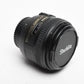 Nikon AF Nikkor 50mm f1.4G prime lens, nice prime lens w/caps