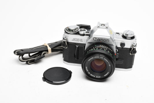 Canon AE-1 35mm SLR Camera w/50mm f1.8 Lens, New Seals! Great!