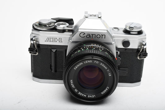Canon AE-1 35mm SLR Camera w/50mm f1.8 Lens, New Seals! Great!