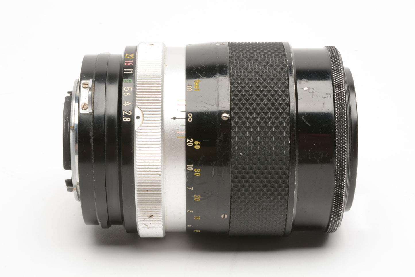Nikon Nikkor-Q 135mm f2.8 Non-AI portrait lens, clean and sharp, caps
