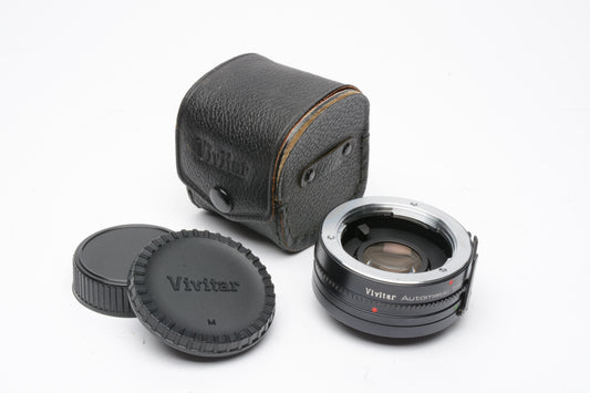 Vivitar Auto 2X Tele Converter for Minolta MD w/Caps and case