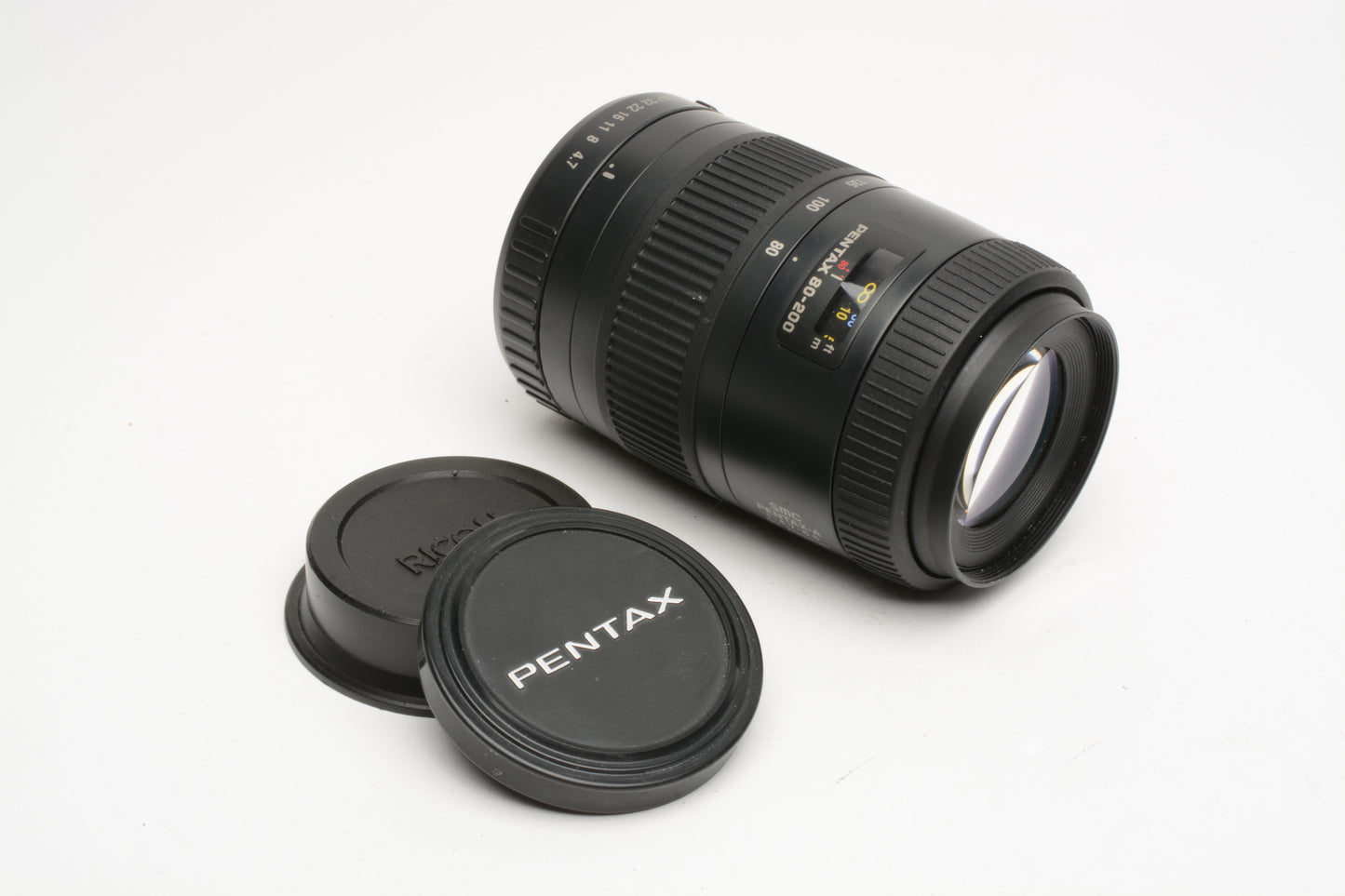 Pentax-A SMC AF 80-200mm F4.7-5.6 zoom lens, clean, compact, w/caps