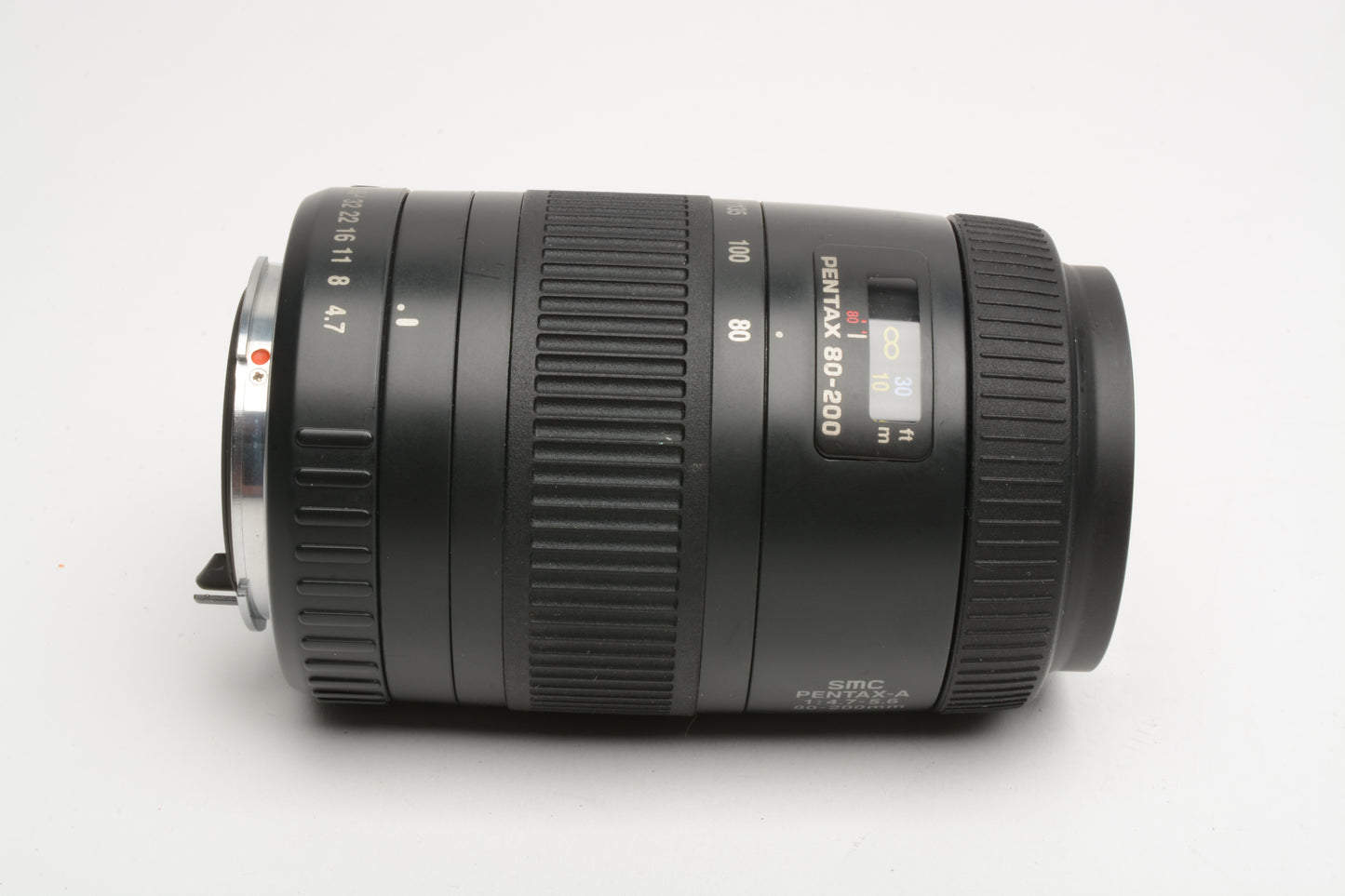 Pentax-A SMC AF 80-200mm F4.7-5.6 zoom lens, clean, compact, w/caps