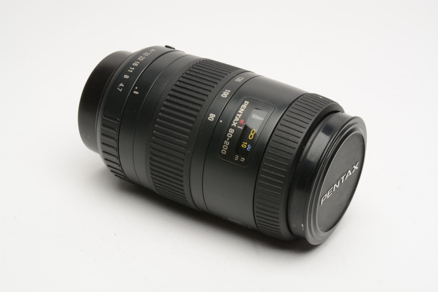Pentax-A SMC AF 80-200mm F4.7-5.6 zoom lens, clean, compact, w/caps