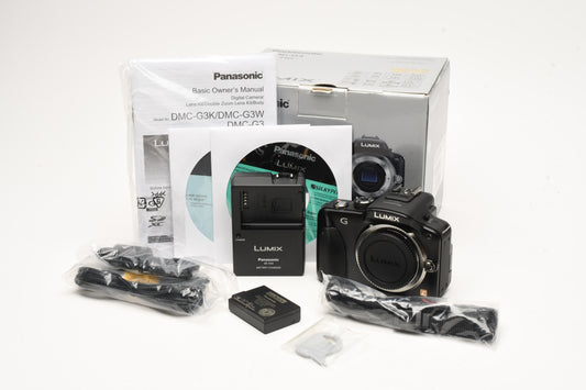 Panasonic Lumix DMC-G3 Body Only (Black) Boxed, Mint Only 372 Acts!