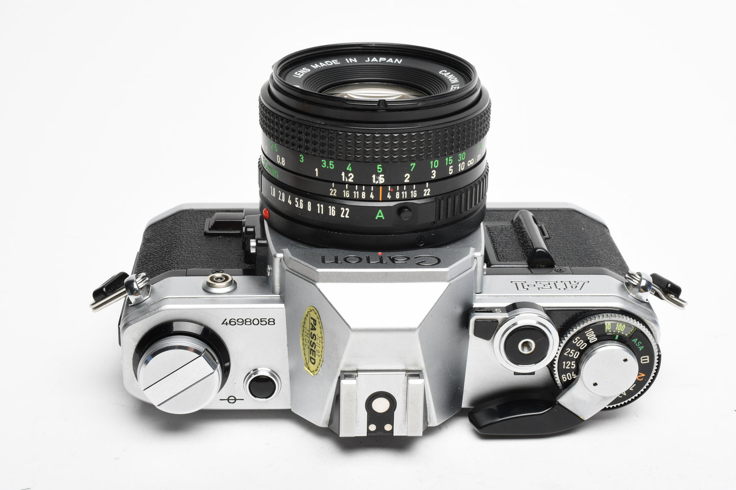Canon AE-1 35mm SLR Camera w/50mm f1.8 Lens, UV, New Seals! Very clean!
