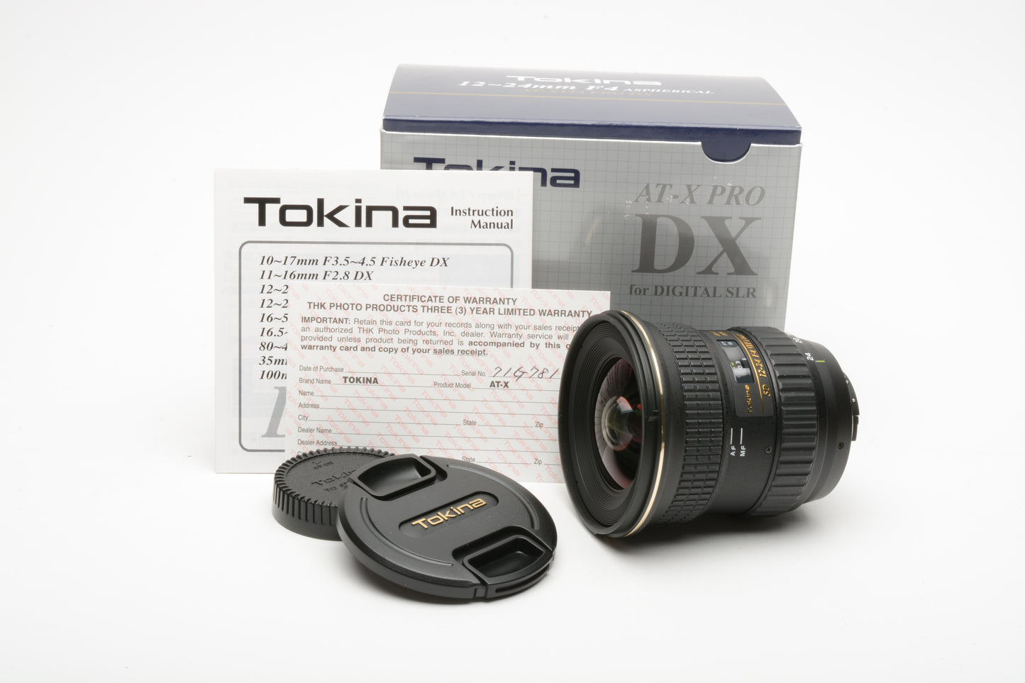 Tokina 12-24mm f4  AT-X124 Pro DX wide zoom for Nikon, Mint, Boxed