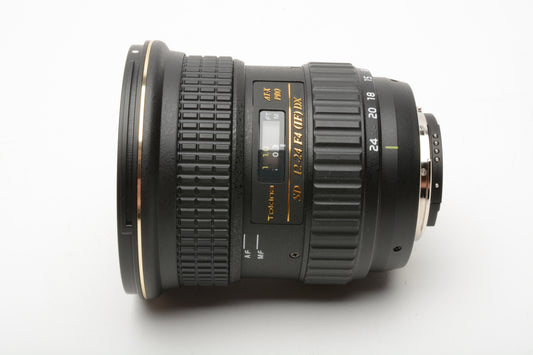 Tokina 12-24mm f4  AT-X124 Pro DX wide zoom for Nikon, Mint, Boxed