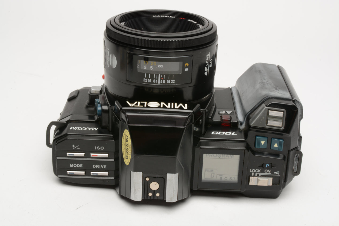 Minolta Maxxum 7000 35mm SLR w/50mm f1.7 bundle, Case+manual