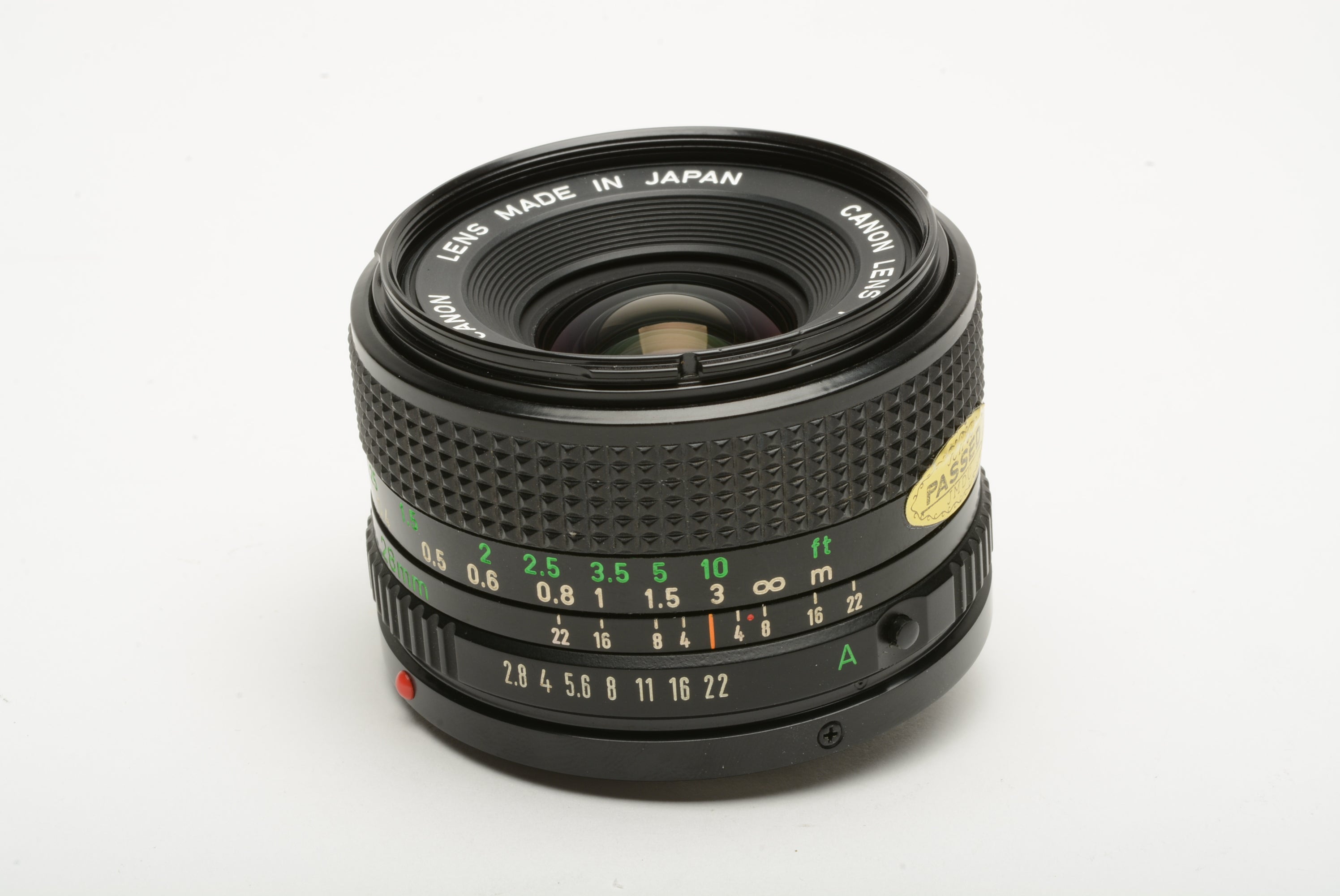 Canon FD 28mm f/2.8 Wide Angle Lens w/Caps, UV