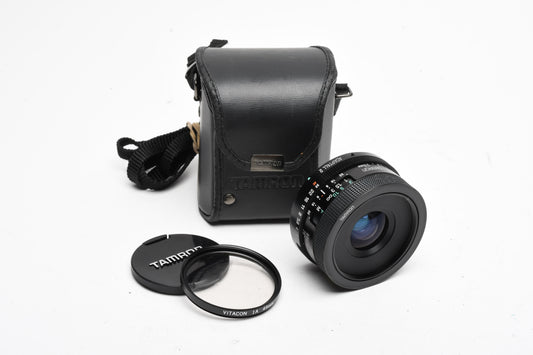 Tamron MF 28mm f2.8 BBAR Multi C. Adaptall lens w/choice of mount +cap+case