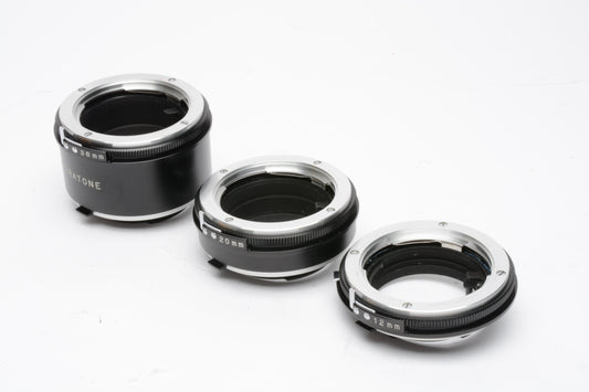 Spiratone Auto Extension Tube set in box (12, 20, 36mm) for Minolta SR mount