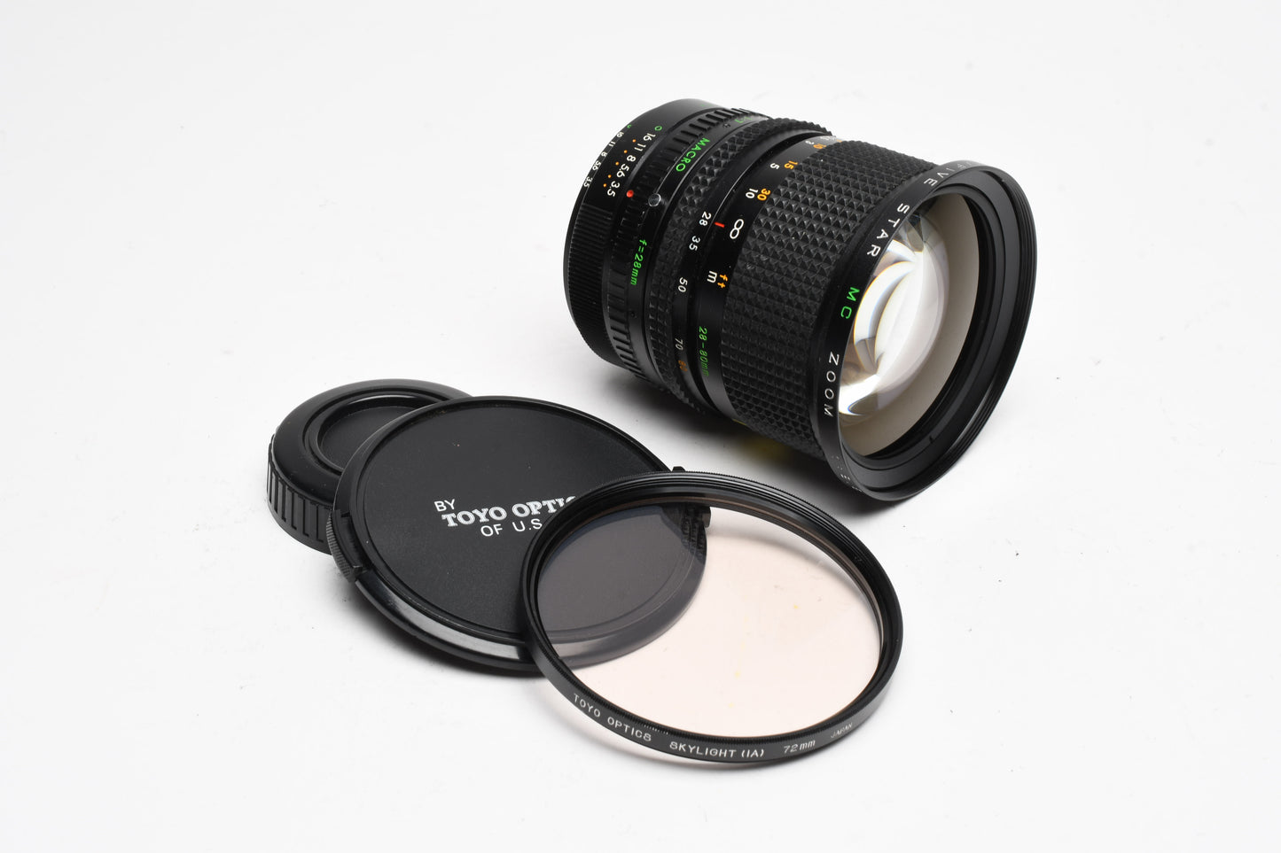 TOU/Five Star 28-80mm f3.5-4.5 Macro Zoom, FX Mount, UV, Caps