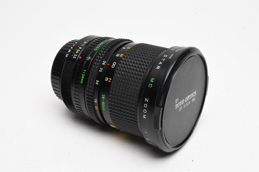 TOU/Five Star 28-80mm f3.5-4.5 Macro Zoom, FX Mount, UV, Caps